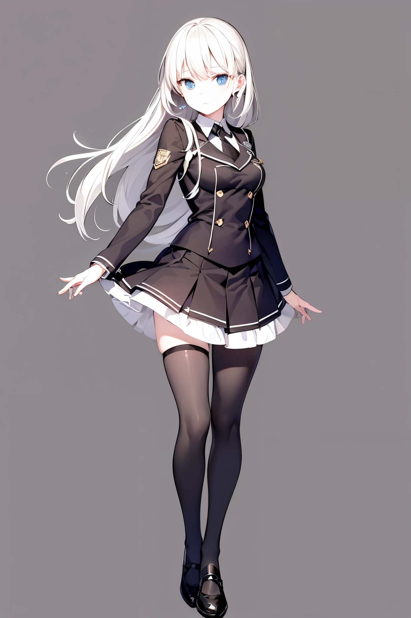 High resolution　beautiful girl　uniform　whole body　No background color