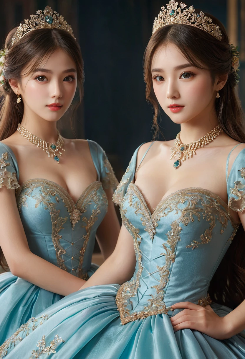 A detailed, high-quality Stable Diffusion prompt for the given topic would be:

two girls, roromiya, ririchiyo, ascot, (best quality,4k,8k,highres,masterpiece:1.2),ultra-detailed,(realistic,photorealistic,photo-realistic:1.37),extremely detailed eyes and face,longeyelashes,beautiful detailed eyes,beautiful detailed lips,beautiful dress,intricate details,cinematic lighting,vibrant colors,dramatic lighting,fantasy,digital art