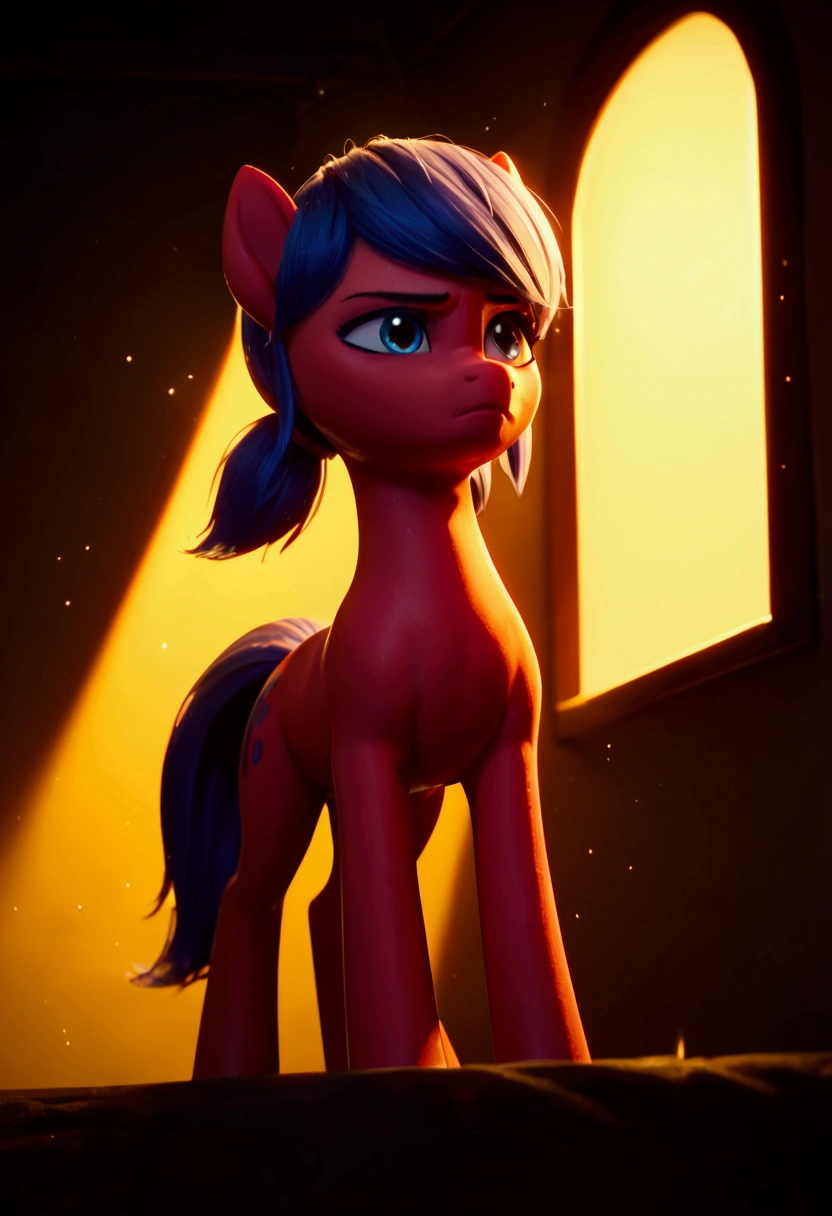 score_9,score_8_up,score_7_up,score_6_up, ((my little pony)), radiant lighting, vibrant colors, whimsical atmosphere, 8K, high resolution, highly detailed, masterpiece, (stern look), ((pony body)), (((Marinette Dupain-Cheng)))