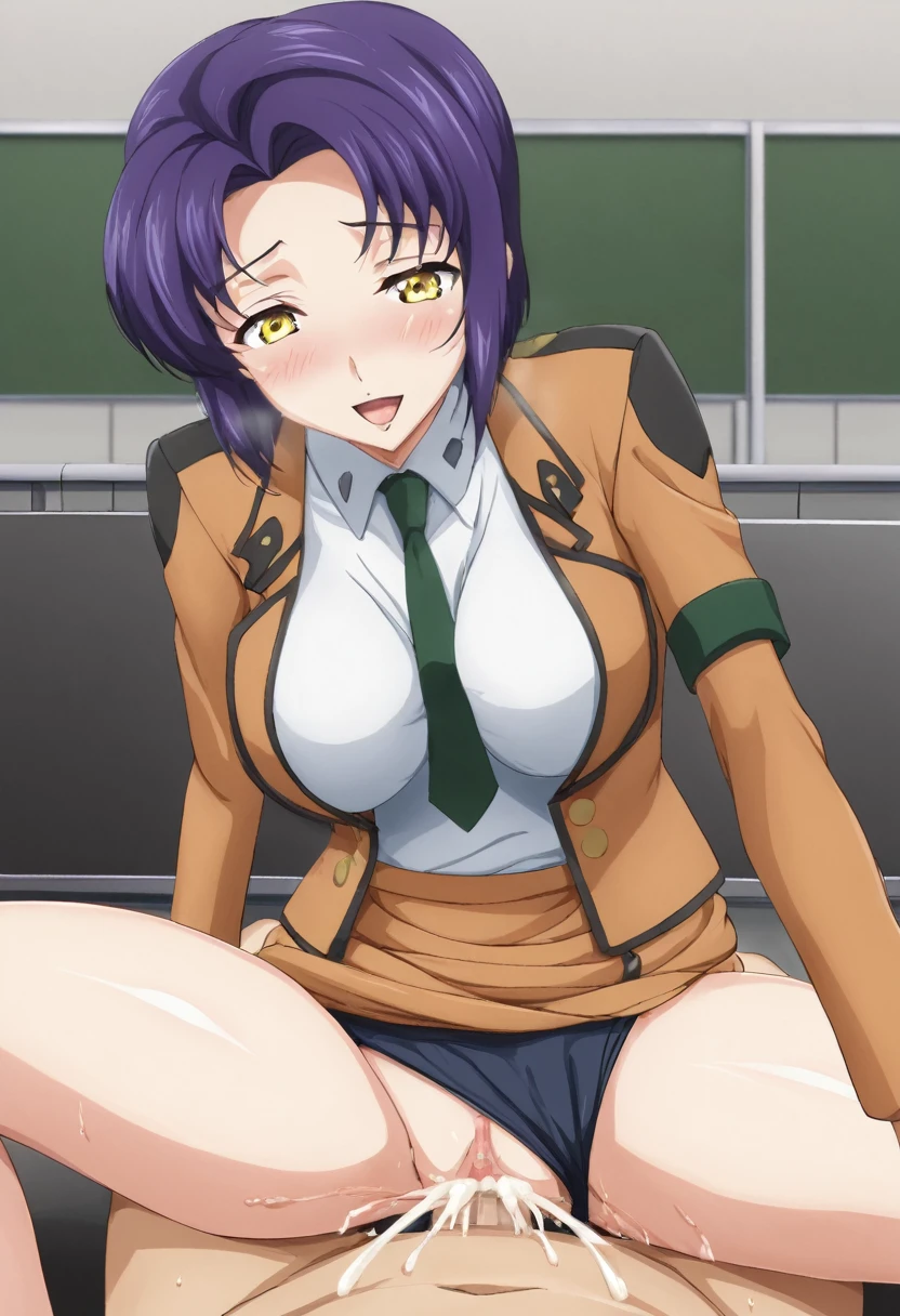 18-year-old,high school girl,,Military-style for girls, skirt,Beautifully detailed face and eyes, Intricate details, whole body,shiny navy hair, short hair, Parted bangs, Yellow Eyes, Large Breasts,Penetration Sex,Creampie Sex,whole body精液まみれ精液まみれ,Massive ,Milky White,Climax,連続Climax,Shake your body,hazy consciousness,Pant voice,Whoops,Sex that gets messed up,Lift your hips,Being raped in front of the person you love makes you feel good
