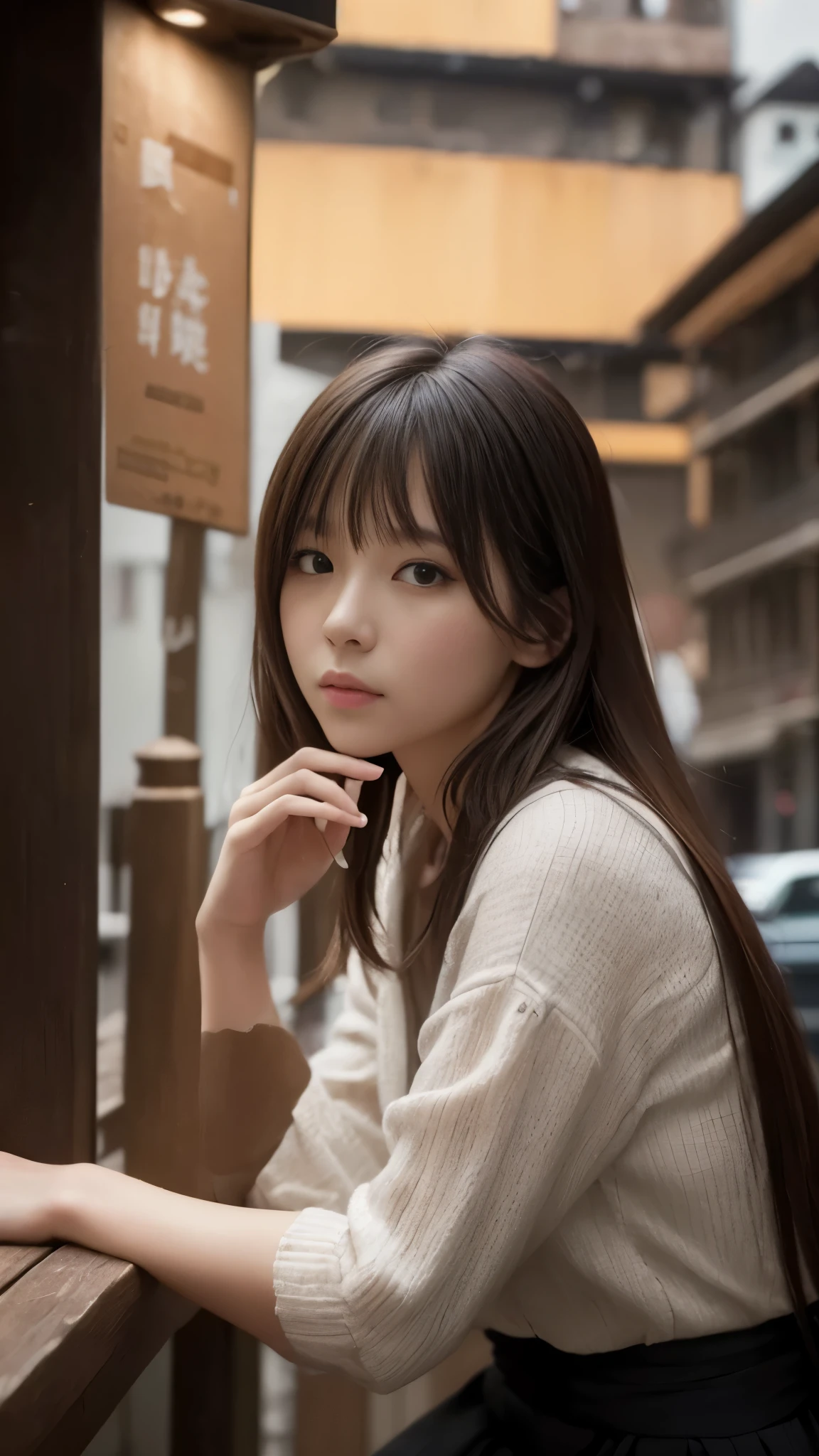 masterpiece, wonderful, high quality、high resolution、High resolution、超A high resolution、realism、Real Stick、Photorealistic、Raw photo、, ((woman)), Indifference, Seriousness, bangs, (assassin), White clothes、Degrees of Freedom:1.8、Accurate anatomy、Realistic textured face and skin、Accurate anatomy:1.3、Outdoor、