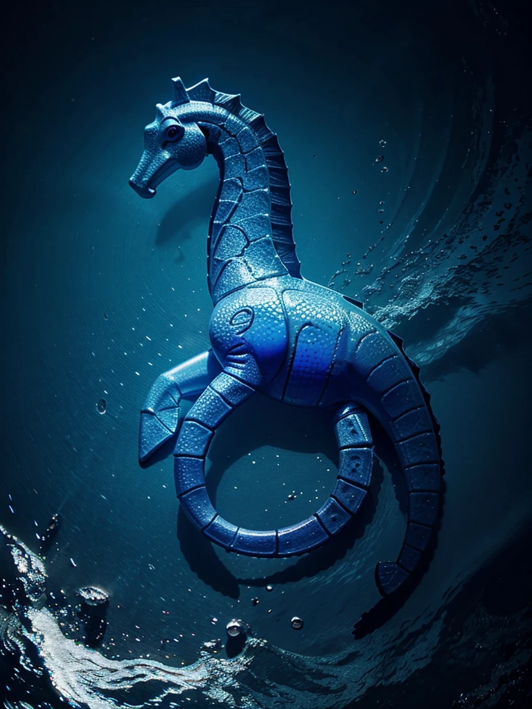 glowing seahorse in the ocean full screen