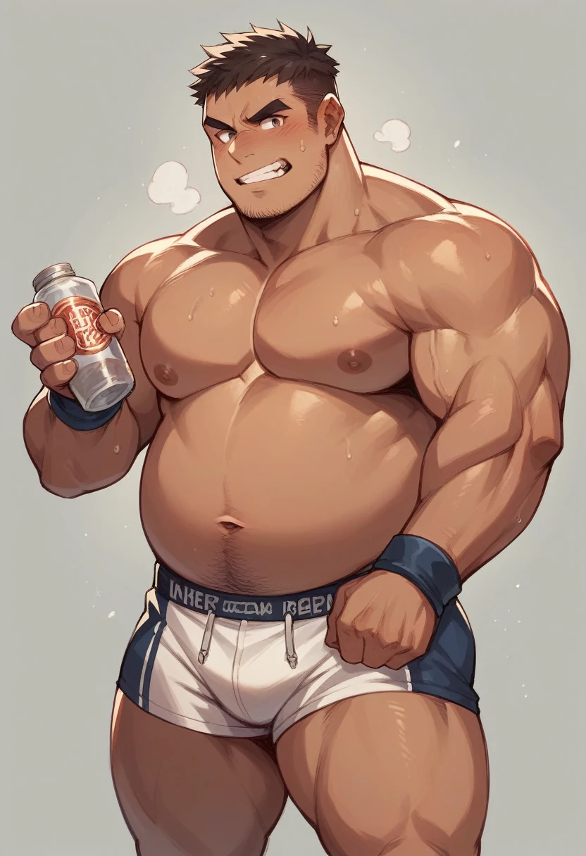 A fat chubby bear wrestler