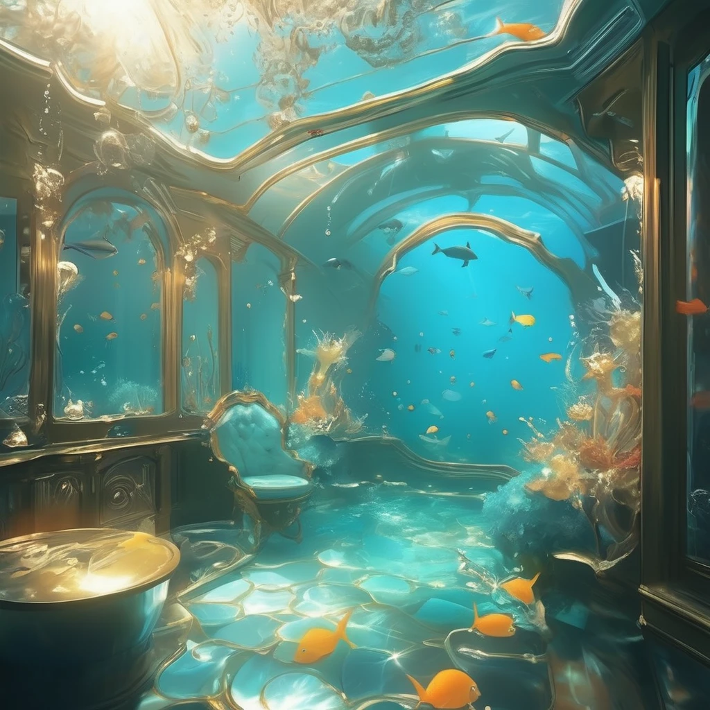 The beautiful deep sea at your disposal、Lots of bubbles、Air bubbles、Light、