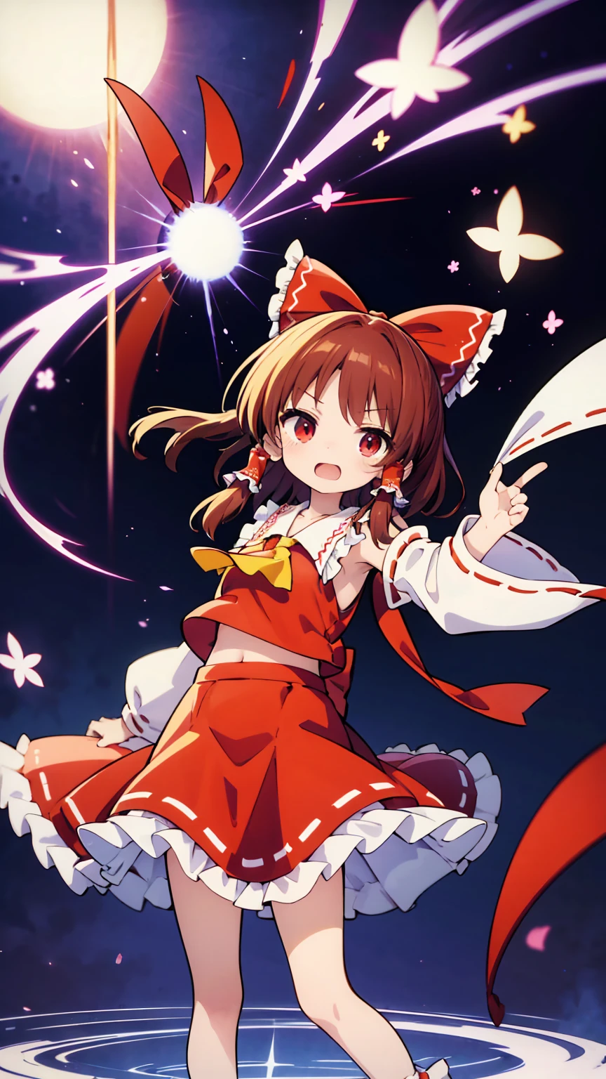Physical Appearance Hair: Reimu has long, raven hair that she typically ties up in twin buns. Her hair is sometimes depicted as being slightly wavy or curly. eyes: Reimu's eyes are a bright shade of red. Face: Reimu has a small, pointed nose and a delicate mouth. She is often described as being quite attractive. Body: Reimu is a slender young woman of average height. She is often depicted as being physically fit and athletic. Clothing Reimu's typical attire consists of a red and white shrine maiden's outfit. The haori is a short, open jacket that is worn over the kosode, which is a long, flowing kimono undergarment. The hakama are loose trousers that are worn over the kosode, and the tabi are white socks that are worn with sandals. Reimu also wears a red ribbon tied around her waist. Personality Reimu is a carefree and somewhat mischievous young woman. She is often described as being lazy and unmotivated, but she is also quick to take action when necessary. Reimu is also fiercely loyal to her friends and family, and she is always willing to help those in need. Abilities Reimu is a powerful magician with a wide range of abilities. She is skilled in both offensive and defensive magic, and she is also able to fly and teleport. Reimu's most well-known ability is her ability to use danmaku, which is a type of bullet hell attack. Overall Reimu Hakurei is a complex and well-developed character who is a popular figure in the Touhou Project fandom. She is a strong and capable heroine with a relatable personality, and she is sure to continue to be a fan favorite for many years to come,Reimu Hakurei,Chibi Character