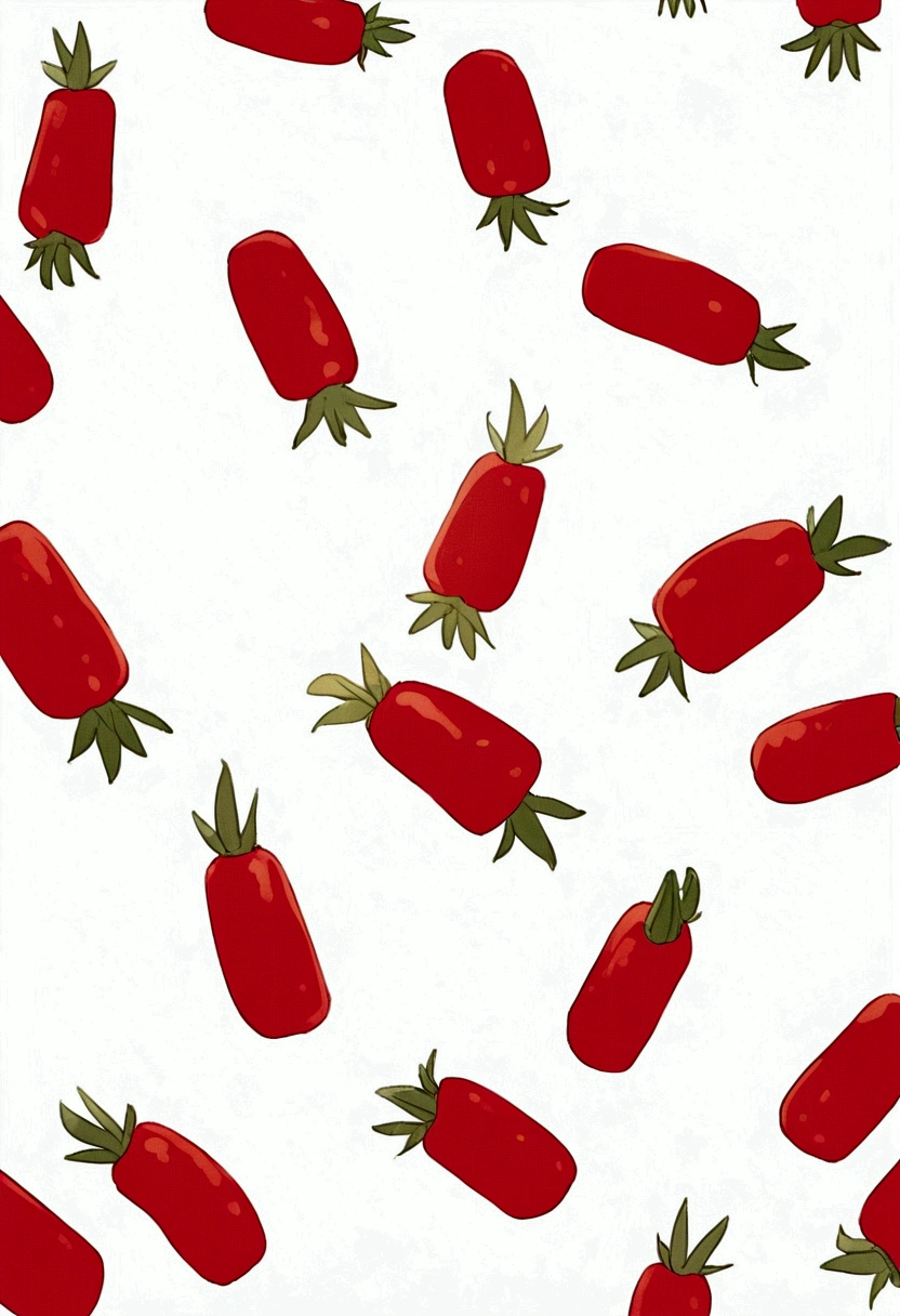 Paprika image, white background, no people, aspect ratio 1:1