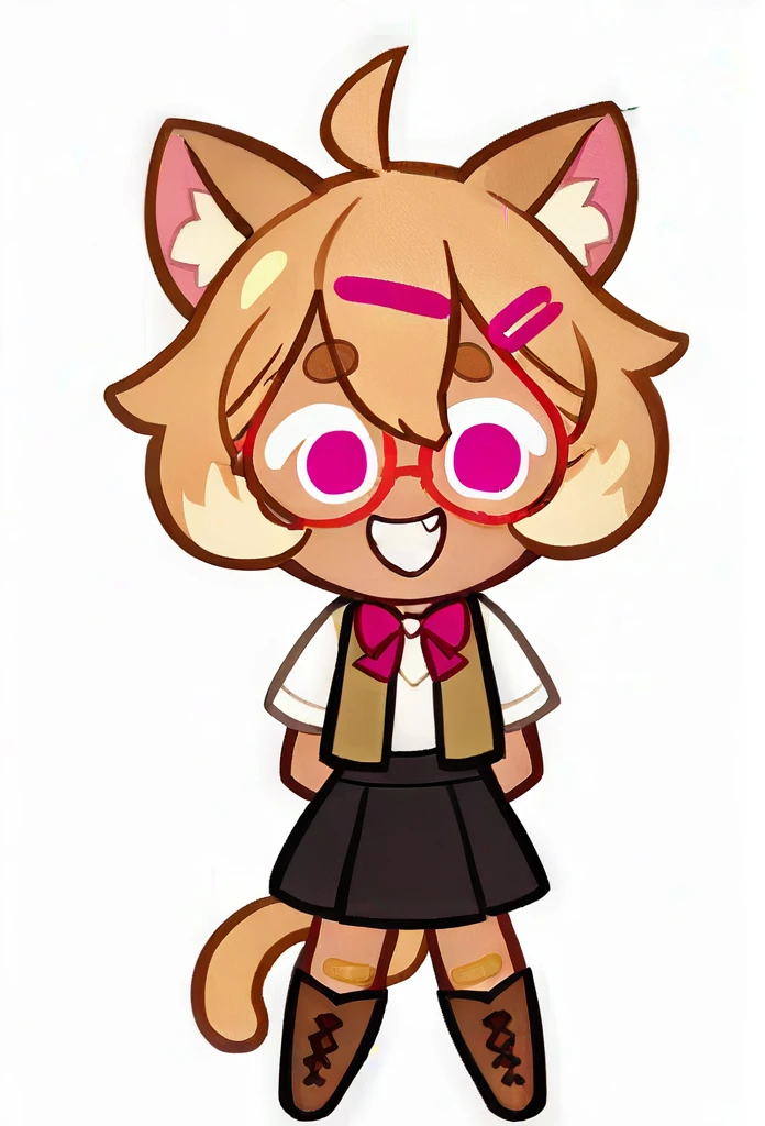 boy, pig, furry, bodyfur, blazer, no panties under pantyhose, gloves, boots, chibi