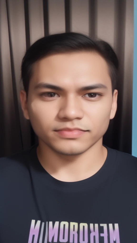 4D hyperrealistic image of a 24 year old Indonesian guy with neat short hair, a sophisticated robot in a dynamic pose, wearing a futuristic jacket over his suit, featuring a sleek design with a combination of bright gray and green colors, with complex mechanical components such as gears, pistons, a futuristic helmet with a glowing visor, against the backdrop of a dusty battlefield, shooting with a plasma gun with a blue plasma glow, scattered bullet casings, a broken energy shield generator on his back, torn cloth on his elbows and knees, and worn boots.