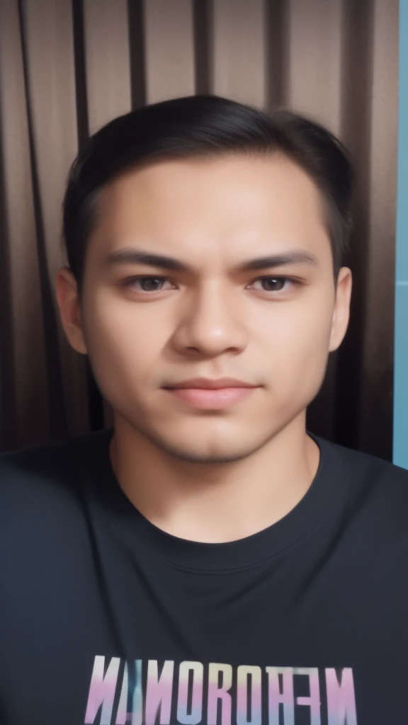 4D hyperrealistic image of a 24 year old Indonesian guy with neat short hair, a sophisticated robot in a dynamic pose, wearing a futuristic jacket over his suit, featuring a sleek design with a combination of bright gray and green colors, with complex mechanical components such as gears, pistons, a futuristic helmet with a glowing visor, against the backdrop of a dusty battlefield, shooting with a plasma gun with a blue plasma glow, scattered bullet casings, a broken energy shield generator on his back, torn cloth on his elbows and knees, and worn boots.