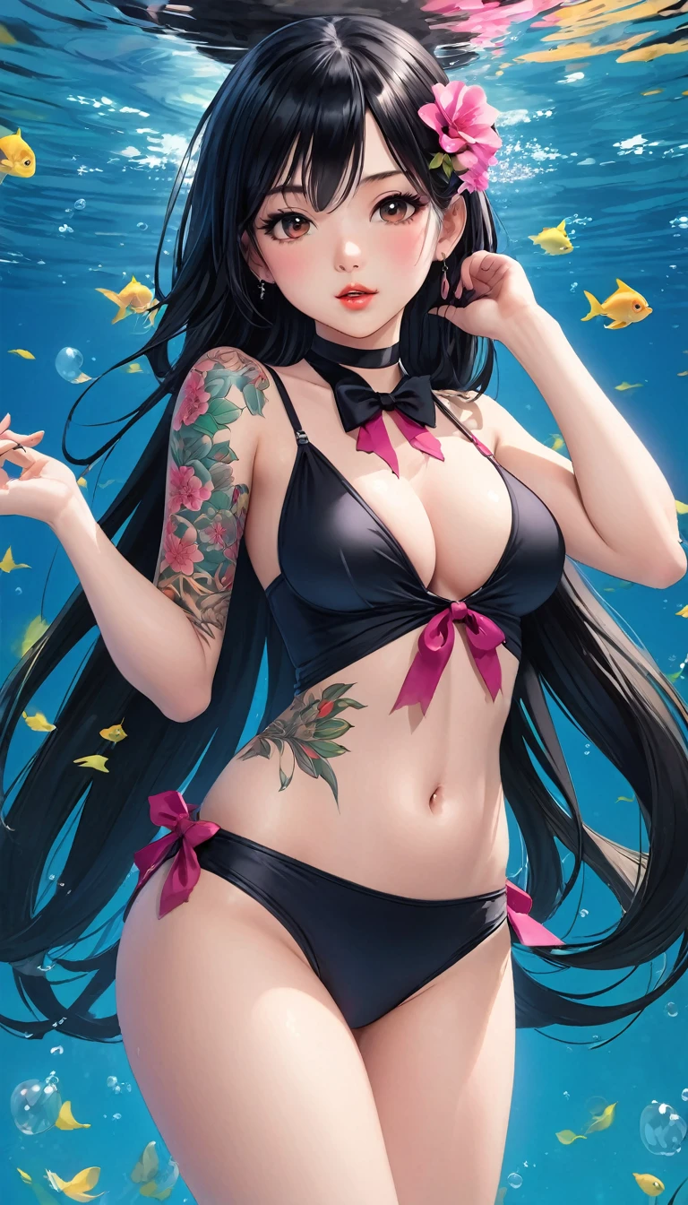 {{{{{16k}}}}}, {{{{{Emotions of youth spread across the entire screen, Unique cuteness in the middle of the transition from girl to sexy woman, High-resolution photos of her lewdly dyeing herself in a manner unknown to the innocent sex, transforming a neat Japanese girl with a cutely pussy into her facial rank to the SSS rank of top-notch pretty actresses, She is in a Cylindrical aquarium filled with female hormonal fluid and her body becomes more curvaceous, Ambush her every night and fuck her through the night, She was a but after four years of being raped while being injected with beauty-enhancing hormones every day she grew into a 16-year-old who was so cute and smart and innocent that she had an erotic fetish for lips and necks and waistlines, she was being raped and clearer the nip line from underbust to hips, The texture of her tits getting bigger as they sway, As the tattoos increase her waist and underbust get thinner, her tits got round bigger and deeper cleavage, Her too-beautiful rounded tits wrapped in her separates flower pattern swimsuit, Her hair is replaced by a bang long glossy very Straight black hair with ribbon, The growing body is reproduced with sex-loving, thick vivid lips, Her gasps echoing through the watei, She is fitted with a ribbon collar that puts people which transforms her into a cute once-in-a-millennium}}}}},{{Extremely detailed}},{{{{{integrated her head pure small, Enchanting Too thick and erotic deep pink lips, Her thickened lips shimmer with luster}}}}},{{{{{Her tattoos spread all over her body, She is tattooed with lewd flowers on her neck, arms, lower abdomen, thighs, ribbon piercings are attached all over her body}}}}}