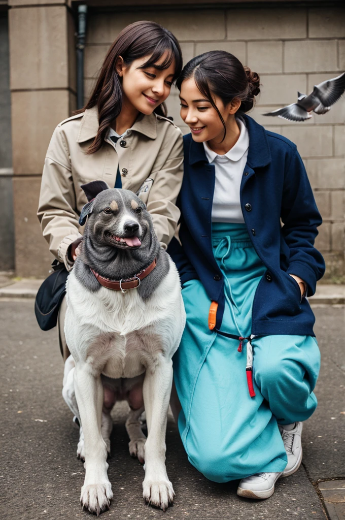 Friendship of dog and pigeon image 