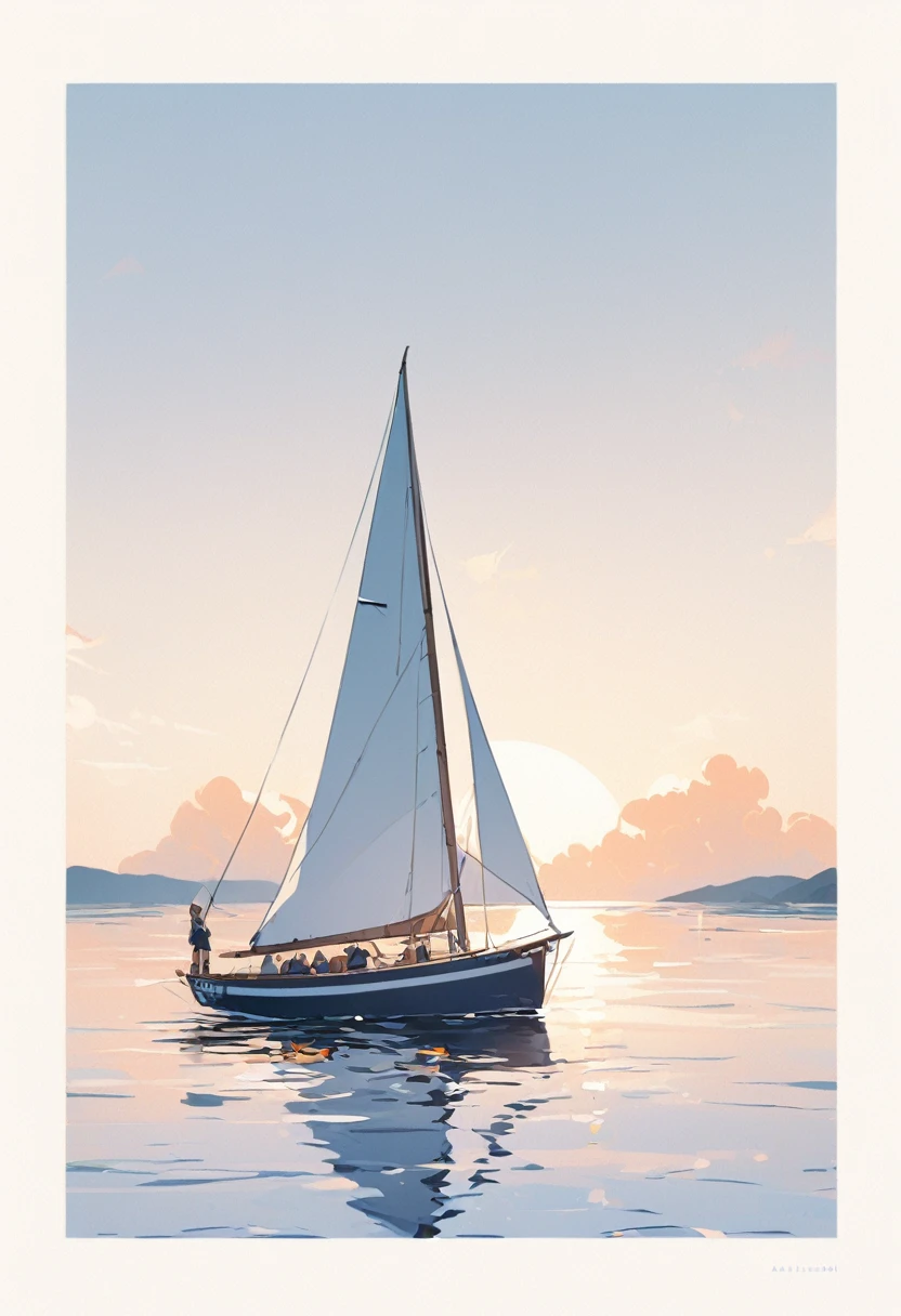 youth，sailboat，Set sail，flat，Simplicity