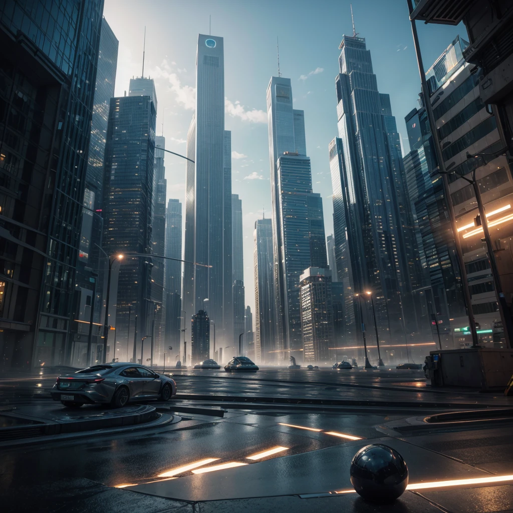 Create an ultra-realistic image of a breathtaking, futuristic cityscape set on an alien planet with conditions similar to Earth.