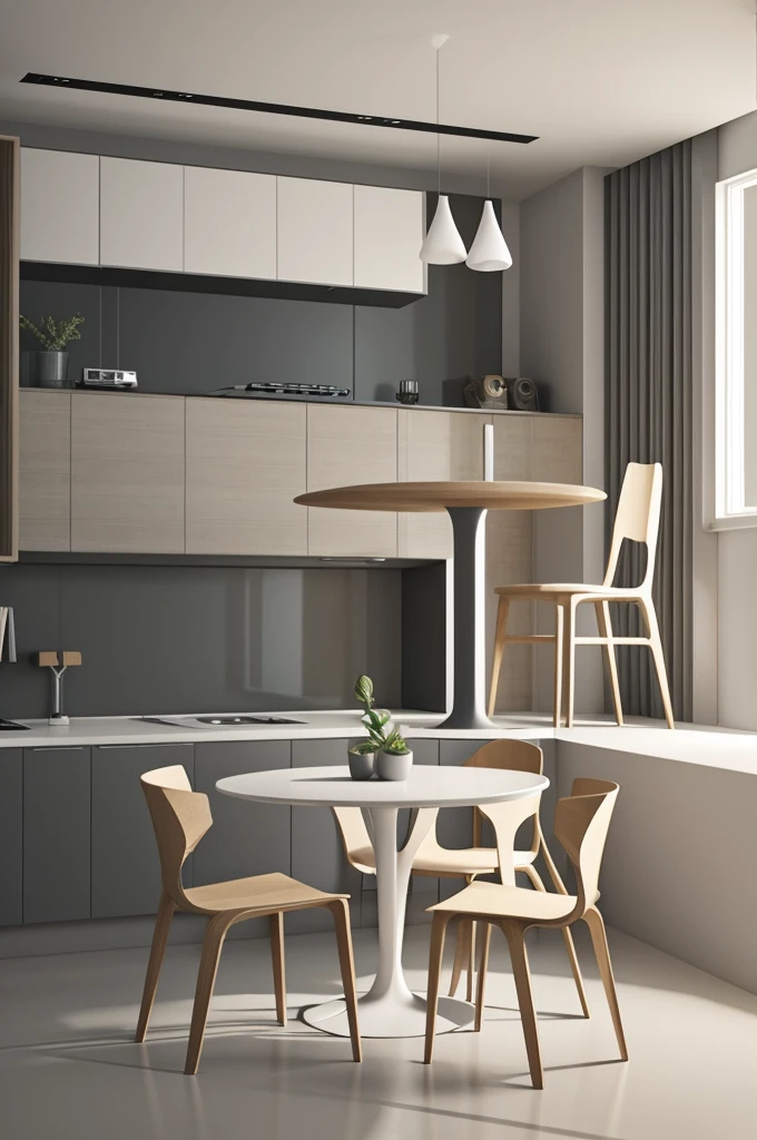 Professional 3d architecture rendering design of modern and minimal design for chairs similar musical  symbols nots 