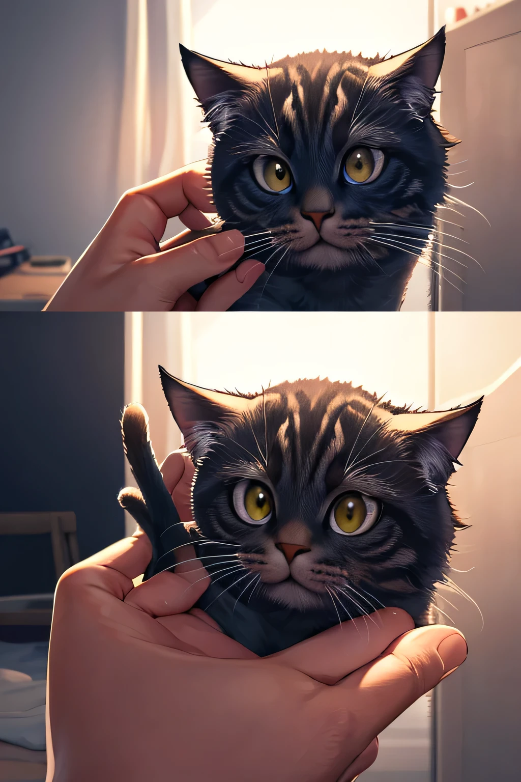 ((masutepiece, Best Quality, hight resolution, Perfect Pixel, )), cat, photorealistic, two-tone lighting, (Detailed Skin: 1.2), 8K Ultra HD, DSLR, Soft Lighting, Volumetric Lighting, Candid,  High Resolution, 8k, 