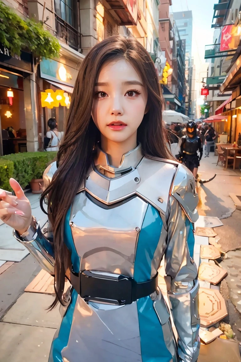 (Best quality, 8K, Masterpiece: 1.3), Clear focus: 1.2, Beauty: 1.4, Abs: 1.1, Brown hair, Aqua dress: 1.4, Night outdoors: 1.1, City streets, fine face and eyes, double eyelids. Realistic lighting added, pay attention to adjust the proportions.