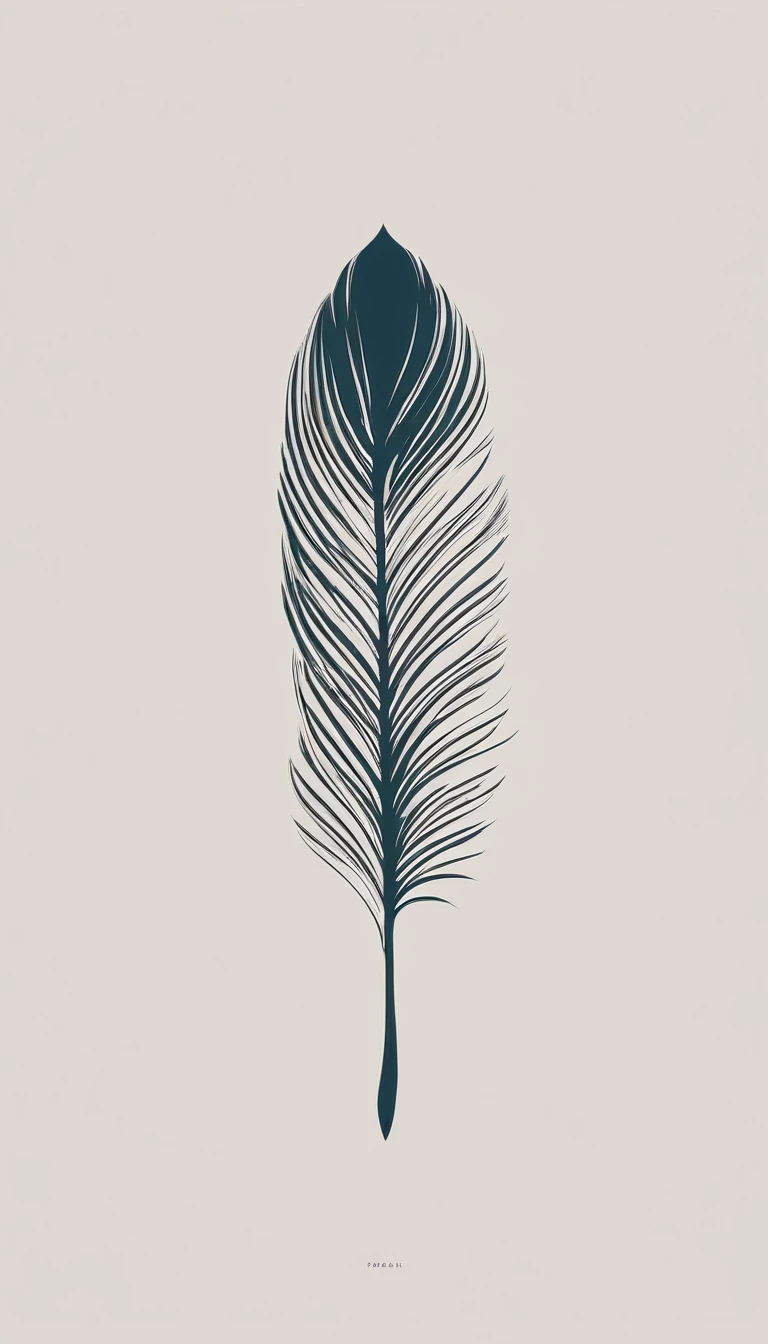 A minimal, modern, simple, cinematic logo design for the brand “Penamemoria". Create a modern, minimalistic, high-quality, logo of a bird feather