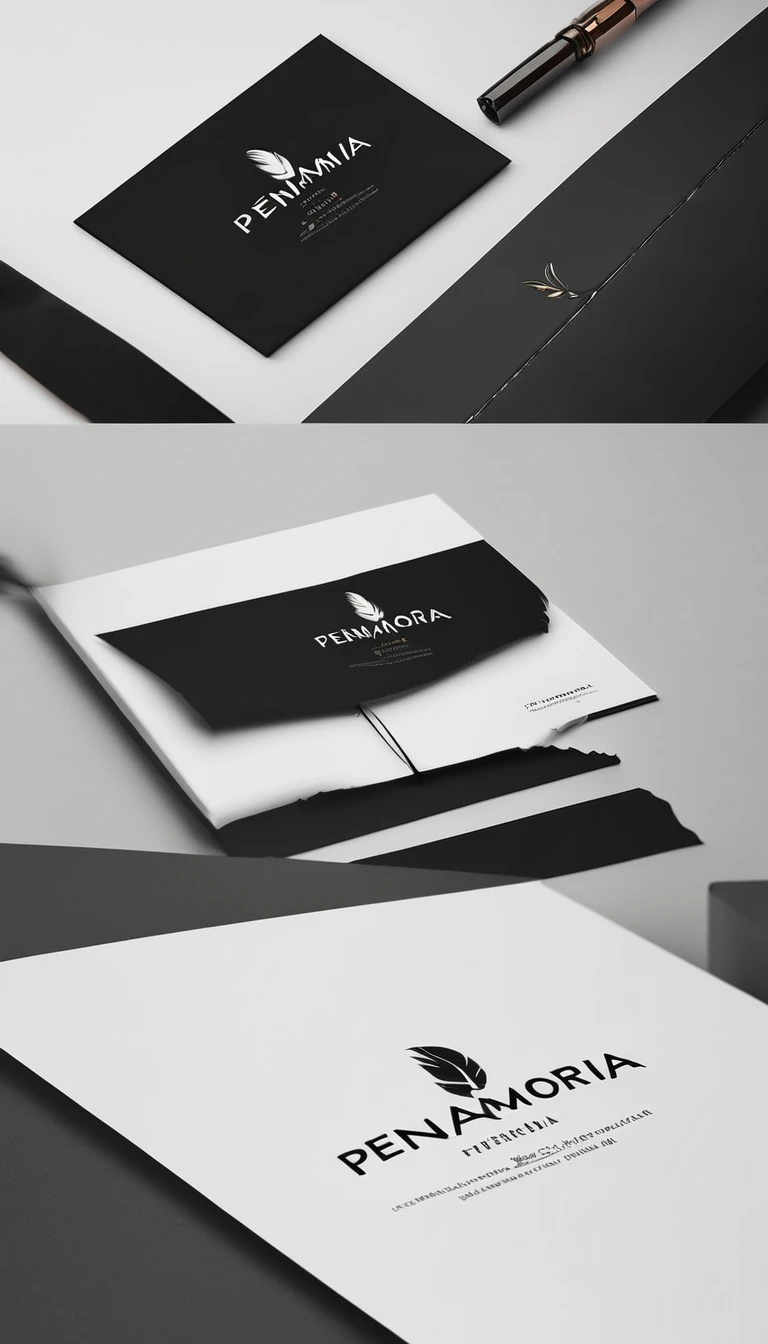 A minimal, modern, simple, cinematic logo design for the brand “Penamemoria". Create a modern, minimalistic, high-quality, logo of a memory feather. The logo must be convey a sense of dreams, stories, memories, music and imagination.
