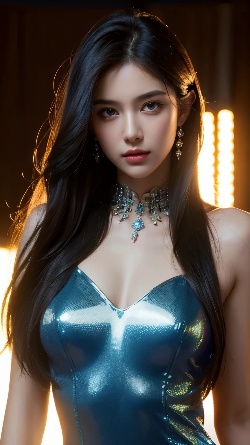 (8K, 4K, Best Quality, High Resolution:1.4), (Maasterpiece, Realistic, Photo Realistic:1.37), 1girl, solo, beautiful face, eyelashes, nose, shiny lips, (detailed eyes, looking at the audience, fair skin, fair skin:1.5), delicate complexion, upper body, large breasts, plump ,,, outdoor hot spring, both sides up, ridiculously long hair, blue hair, blue hair, bangs, hair accessories, bow, youthful, Big breasts, red eyes, Japanese goddess