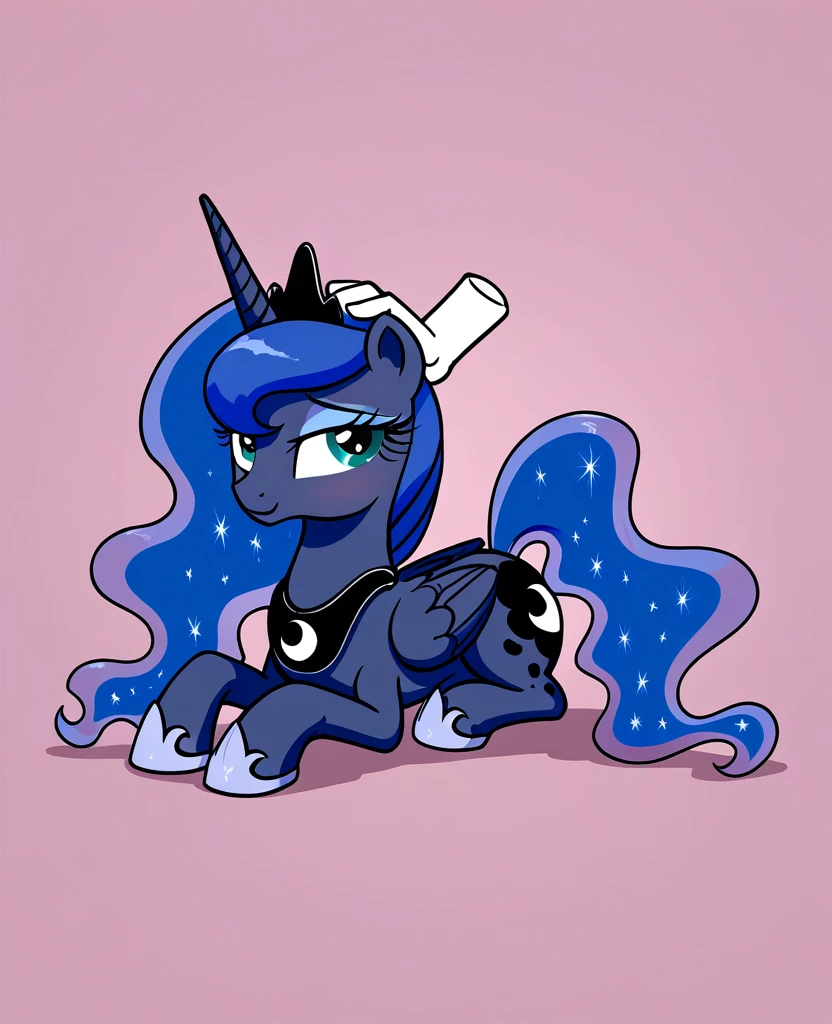 score_9, score_8_up, score_7_up, score_6_up, feral_pony, Princess Luna, pony, anatomically correct,  CBTwi, beach, laying