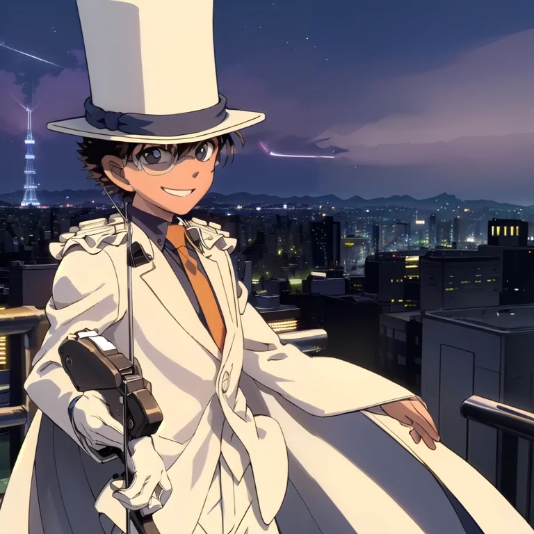 Close-up of a person in a white suit and hat, Dynamic Leadership Style, Shinji, aramaki Shinji, 2 0 2 2 Anime Style, 2022 anime style, Hideaki's Anime, Key Anime Art, Tall anime guy with blue eyes, From Evangelion, akiyuki shinbou, jotaro kujo