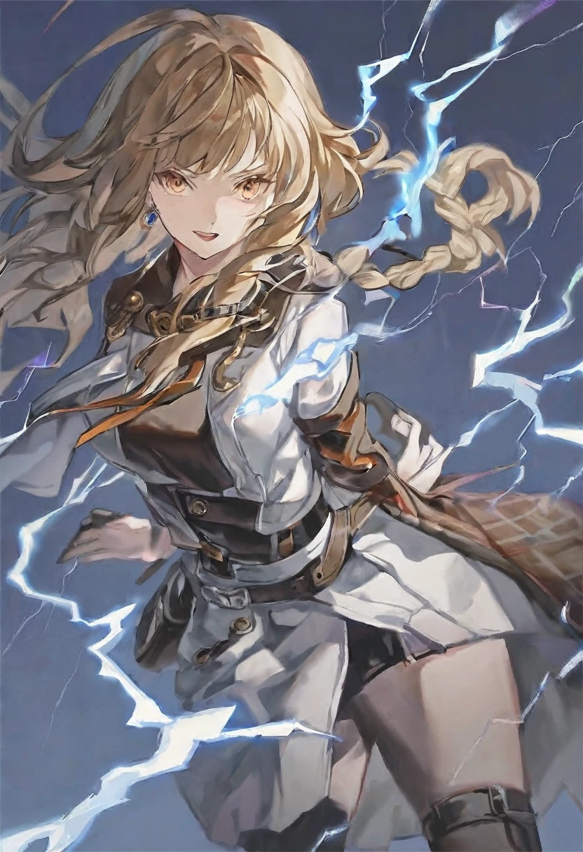 The blue background enriches the characteristics of lightning