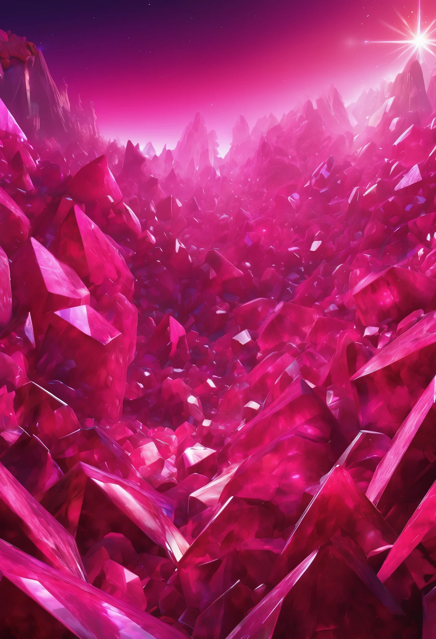 Wallpaper Thulite Giant Crystal, No space between perspective and distance, Unified Mode, complex, Astonishing, Epic details, full screen