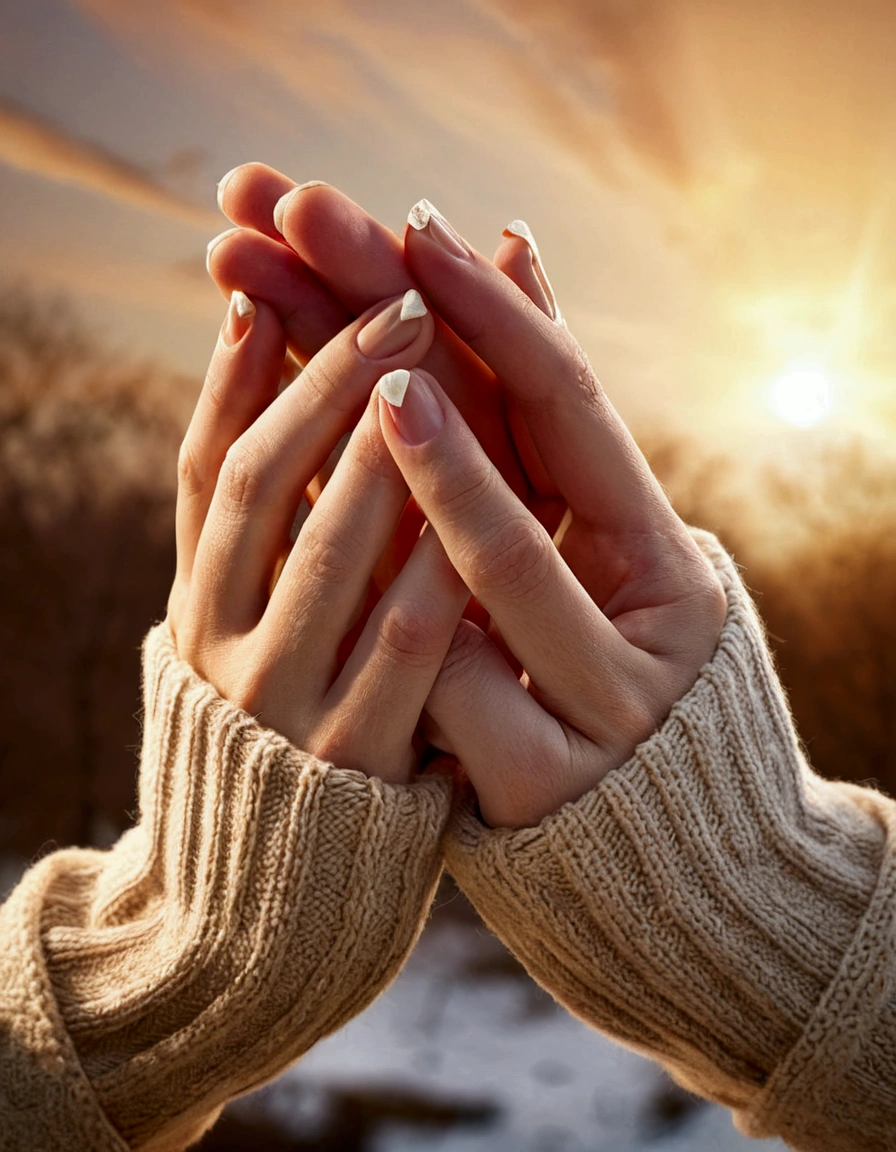 8k 1280x900 pixels A pair of warm hands to take over a broken heart,Background warm healing,Natural Style