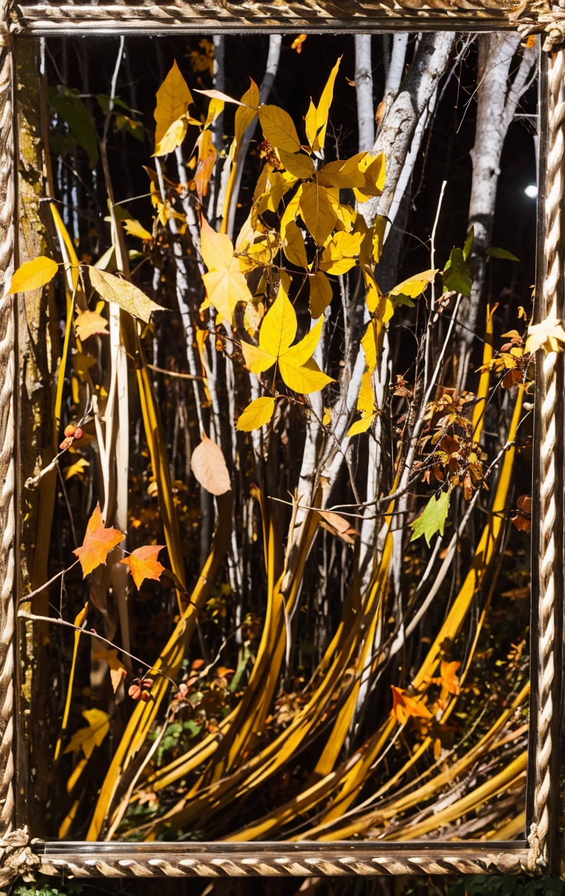 Autumn forest at night 