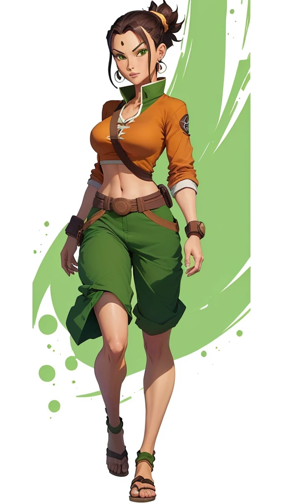 cartoon of a woman in a brown shirt and green shorts, avatar aang, aang, full body close-up shot, full body character, single character full body, full length character, full body picture, full body details, full body single character, male character, full body illustration, fullbody portrait, atla, character full body portrait