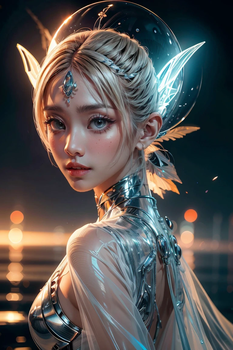 Translucent ethereal alien warrior,ModelShoot style, (Extremely detailed CG unified 8K wallpapers), The beauty of abstract stylization,,surrealism, 8K, Super detail, Best quality, Award-Awarded, Anatomically correct, 16k, Super detail