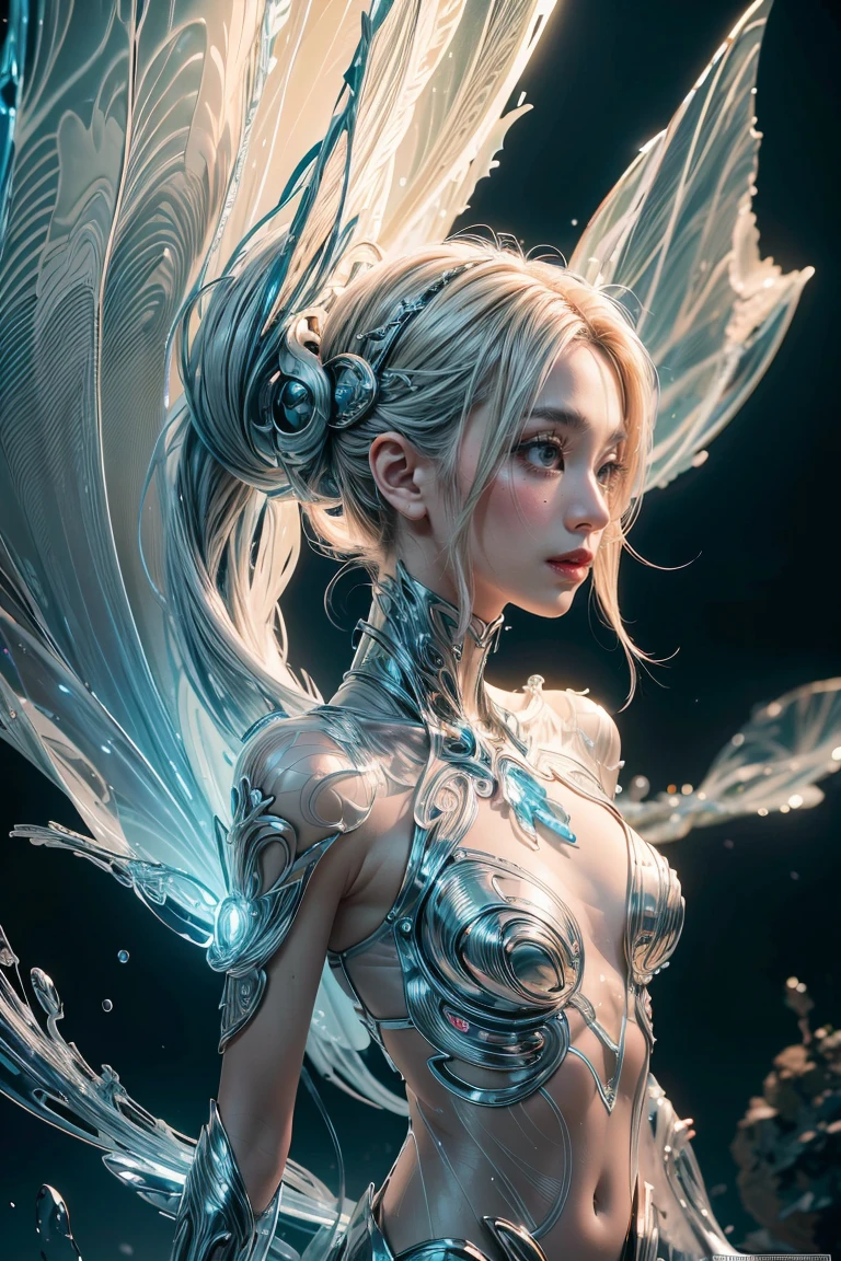 Translucent ethereal alien warrior,ModelShoot style, (Extremely detailed CG unified 8K wallpapers), The beauty of abstract stylization,,surrealism, 8K, Super detail, Best quality, Award-Awarded, Anatomically correct, 16k, Super detail