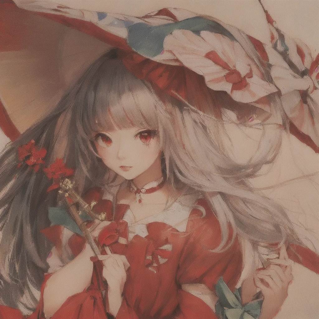 Wearing a red dress and a red hat、Anime girl holding a red umbrella, Gwaiz, Gwaiz on pixiv artstation, artwork in the style of Gwaiz, Gwaiz on artstation pixiv, by Shimo, Digital art on pixiv, Detailed anime artwork, The Detailed Art of the Onmyoji, Zerochan Art, Soft anime illustration