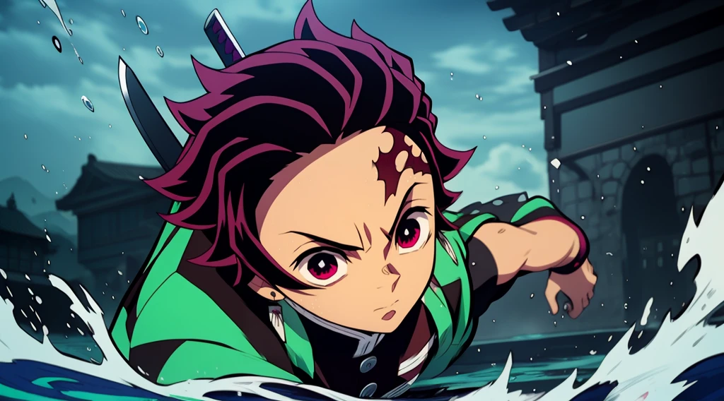 Anime character with a sword on the background of fire and water, mist, Cute guy in Demon Slayer art, Demon Slayer Art Style, demon slayer rui fanart, badass anime 8 k, Demon Slayer, Anime Key Art, 4 k manga wallpapers, kimetsu no yaiba, anime wallaper, Ultra Transparent, Ultra Detailed, very extremely beautiful, anime epic artwork, Anime Art Wallpapers 8K, Local Art