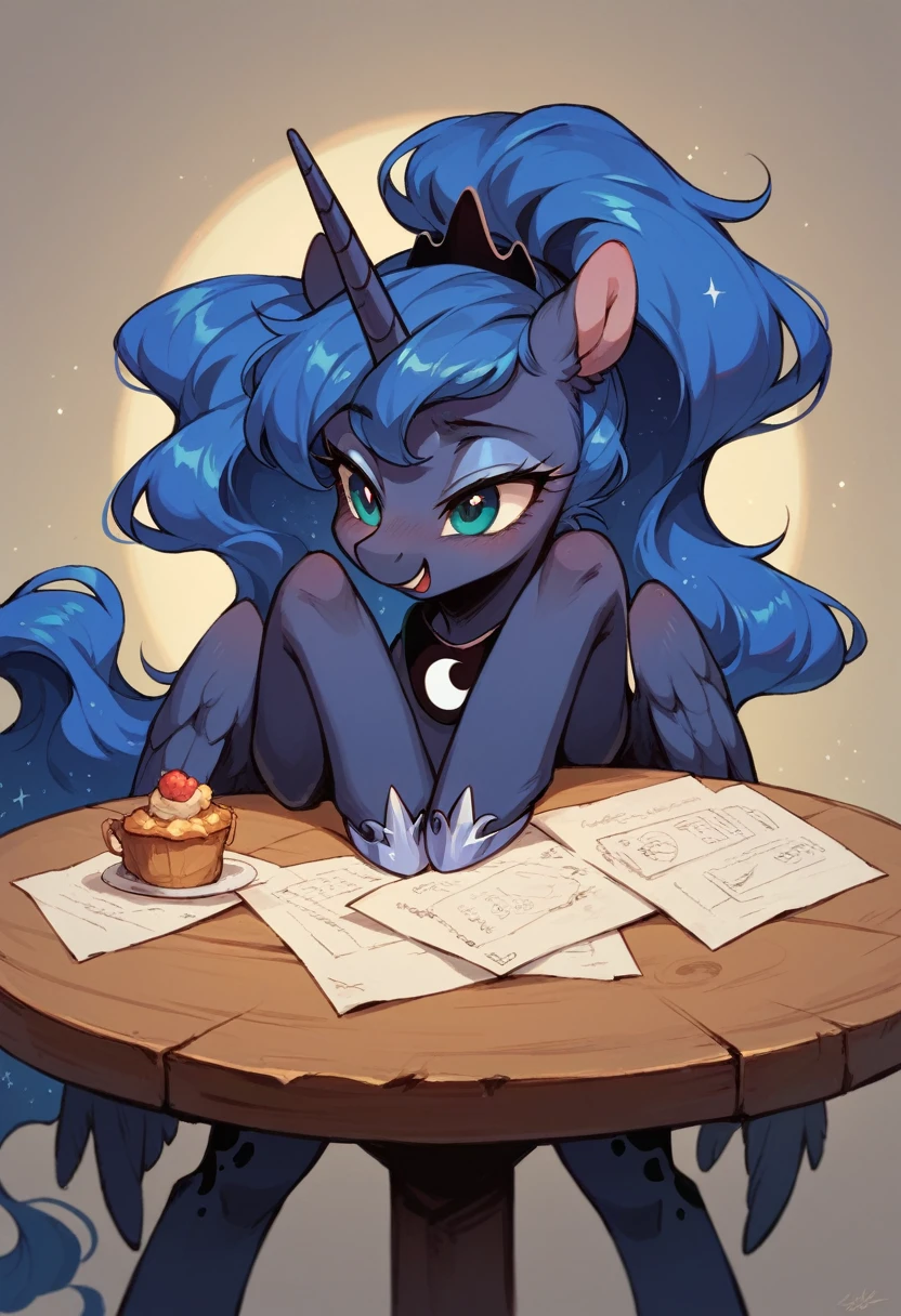 Princess luna’s decapitated head on table