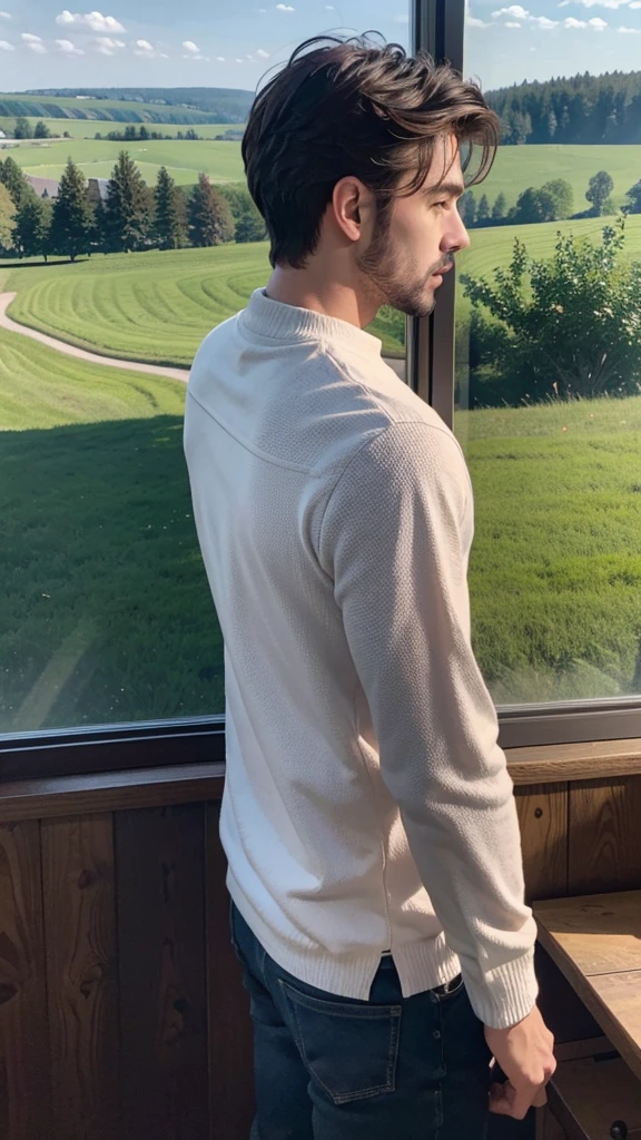 (handsome male in canadian countryside) in No outfit and show me your backside and No outfit sex in room