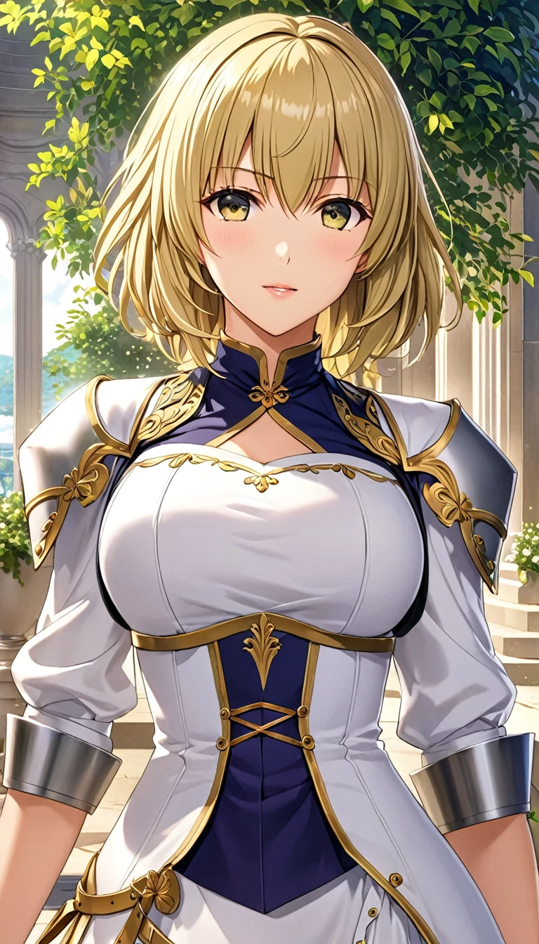 {{Masterpiece}},{Write in detail and neatly},Official Art,Beautiful adult woman,{Fate Jeanne d&#39;Arc},Blonde with one braid,{{Full nudity}},{{Erotic temptation:2.0}},{Showing the vagina up close:2.0},Embarrassed,Sit with your legs apart,bed