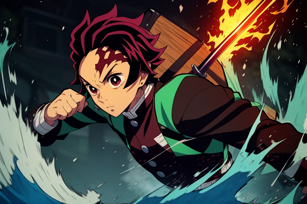 Anime character with a sword on the background of fire and water, mist, Cute guy in Demon Slayer art, Demon Slayer Art Style, demon slayer rui fanart, badass anime 8 k, Demon Slayer, Anime Key Art, 4 k manga wallpapers, kimetsu no yaiba, anime wallaper, Ultra Transparent, Ultra Detailed, very extremely beautiful, anime epic artwork, Anime Art Wallpapers 8K, Local Art