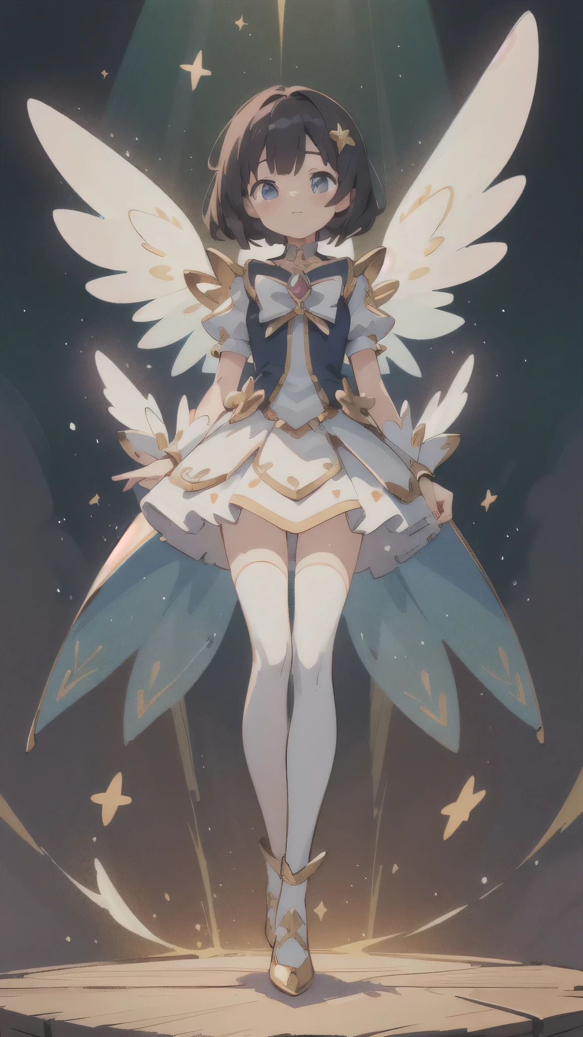 (masterpiece:1.2),(Highest quality),(Very detailed),(High resolution),8K,wallpaper,(1 female:1.5),Anime illustration,Magical girl,Transform,Dazzling Light,cute
