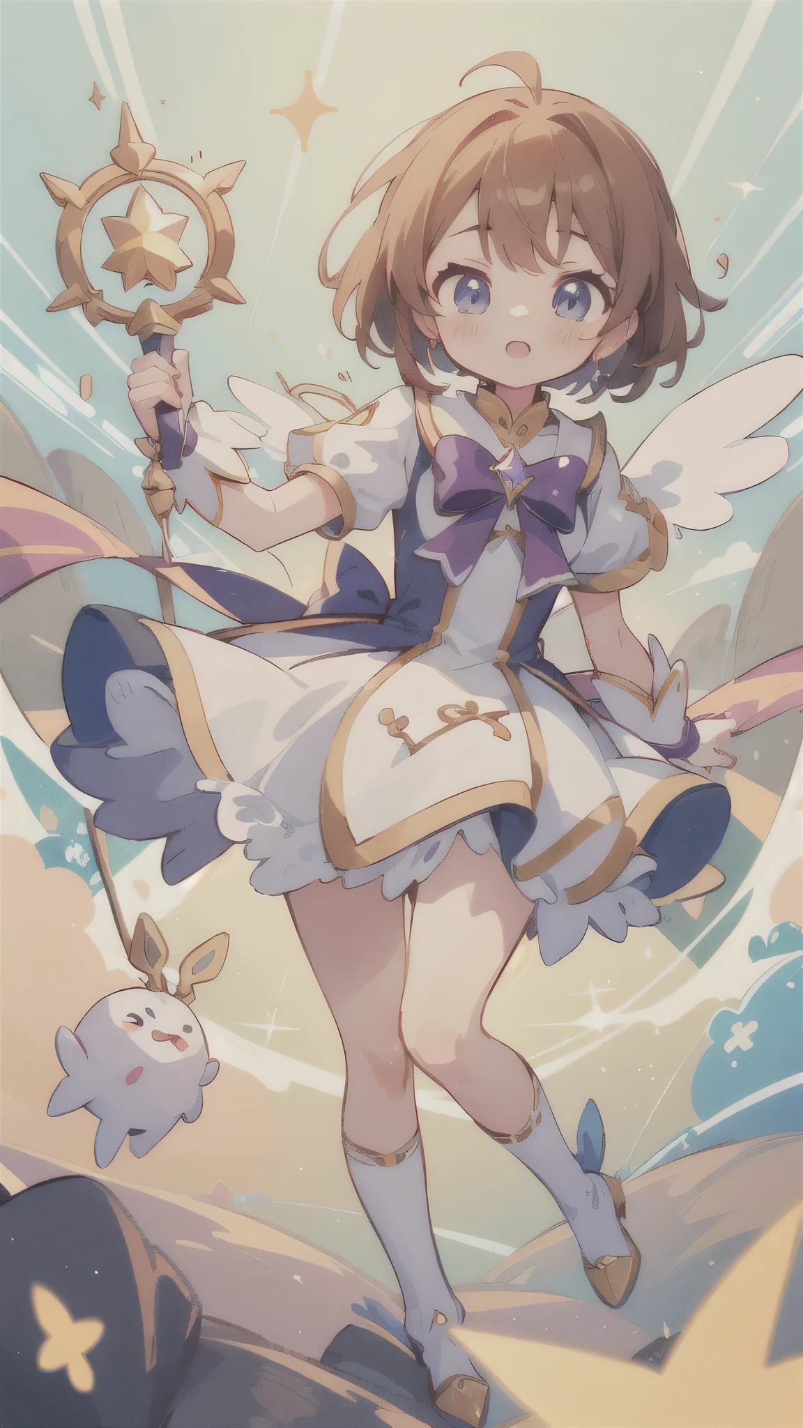 (masterpiece:1.2),(Highest quality),(Very detailed),(High resolution),8K,wallpaper,(1 female:1.5),Anime illustration,Magical girl,Transform,Dazzling Light,cute