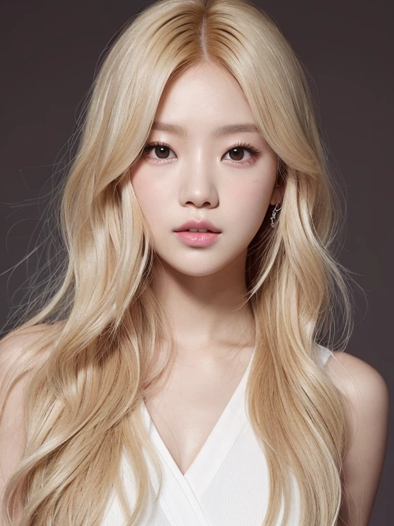 Kim Jenny from blackpink has light blonde hair., wavy blonde hair, wavy blonde hair, There is a small edge., black eyes, The nose is high and beautiful., thick lips, Cupid's lips and heart shape.., pink lips, pale, white skin, Beautiful and soft skin, There are freckles and moles., Beautiful eyebrows, A prominent and beautiful collarbone., mientras tiene un hamburger hat, hamburger hat, While she had a red rose on her, Black Red, with women's underwear, Slim and beautiful tummy, bare neck, (big breasts, soft breasts, Natural breasts while holding a rose, In a room with a pink background, Eat hamburgers and Asian noodles, with cowboy hat, with cowboy hat, looking at camera, Auto Photo