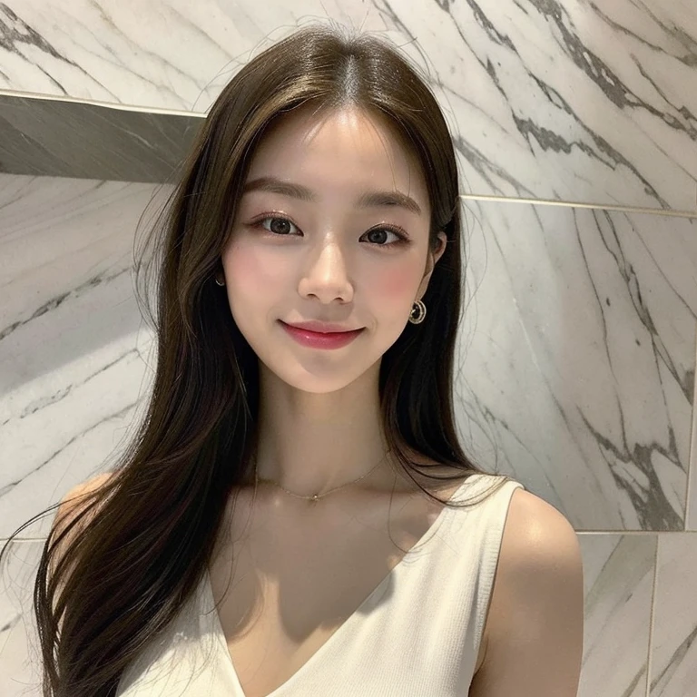 ((finest masterpiece)), ((Highest quality)), ((Genuine)), ((8K)), 1 girl, busタオル,Wrap around the body、 Japanese, 24-years-old, so beautiful, Pathetic, model, whole body, thin, model, Ultra-luxury hotel, ソニー一眼レフphotograph, blonde, Long Hair, short hair, Looking at the camera,smile, Background Real, Marble wall、bus, Vanity top, Europe, art, photograph,