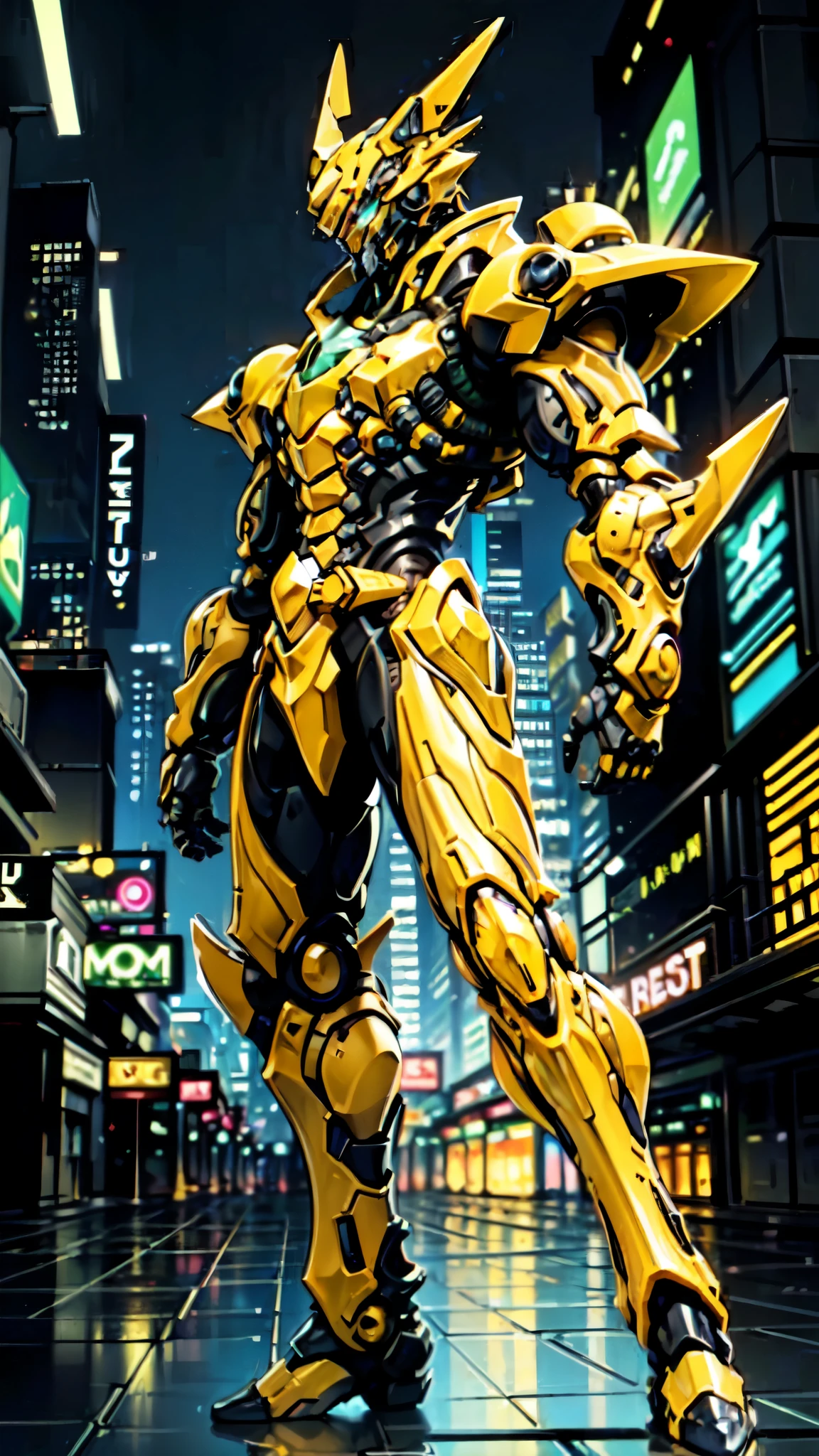 (masterpiece:1.5, best quality:1.5, extremely delicate:1.5, foreshortening:1.5, dynamic angle:1.5), a man wearing a full-face helmet, a fantasy-style biotech armored combat suit, green eyes, (a composite layered chest armor), fully enclosed shoulder guards, matching arm and leg guards, the belt is adorned with neon circuitry, (the color scheme is primarily black glow with green and red accents), the design balances heavy with agility, a high-tech bio-mecha armor, (Armor Concept Inspired by neon Cyberpunk, stand on the top of a skyscraper in a futuristic sci-fi city), this character embodies a finely crafted fantasy-surreal style armored hero in anime style, exquisite and mature manga art style, (element, plasma, energy, the armor glows), ((male:1.5)), metallic, high definition, highres, ultra-detailed, ultra-fine painting, professional, perfect body proportions, golden ratio, anatomically correct, symmetrical face, extremely detailed eyes and face, high quality eyes, creativity, RAW photo, UHD, 32k, Natural light, cinematic lighting, masterpiece-anatomy-perfect