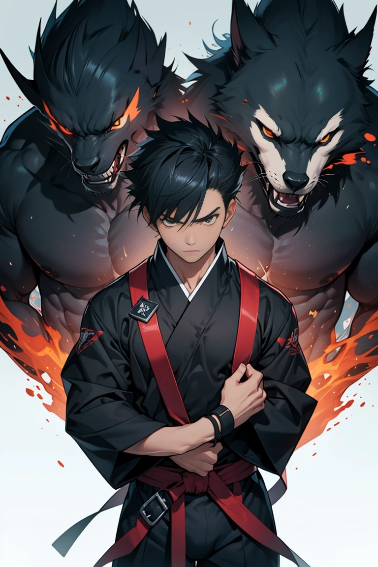 Kitago Katsuki's photo, boy from Boku Hero Academy, 让他看起来muscular、The best qualities of a man of dignity,Strong body, Clearly defined chest muscles, muscular,Well-developed abdominal muscles, 和muscular的手臂和腿, Lifting weights in the gym, wearing a black thong,No shirt, Surrounded by other aesthetically pleasing characters from the series, Create a visual aesthetic masterpiece.,Huge bulge,Perfect face,muscular,Huge bulge,Sexual suggestion,Well-developed arms,Well-developed thighs,Huge bulge,Sexual suggestion