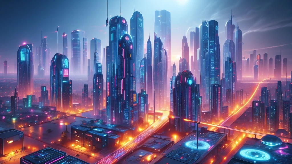 image taken from behind the shoulder of a GIRL with her back turned and DRESSED IN A HOOD from a balcony of a futuristic building with, She is looking at an aerial view of an ultra-futuristic North American megalopolis, view of the entire city with many metal buildings and houses in dark colors from dark blue to black, a cidade tem tons de cinza metal, has smoky metal structures , industrial environment with smoke and fog around, carros escuros nas ruas, desert megalopolis, trilhos e trens modernos de de metal passando estre as ruas da cidade, tall futuristic metal buildings, many ultra modern buildings around, , as realistic as possible, As detailed as possible, Science fiction