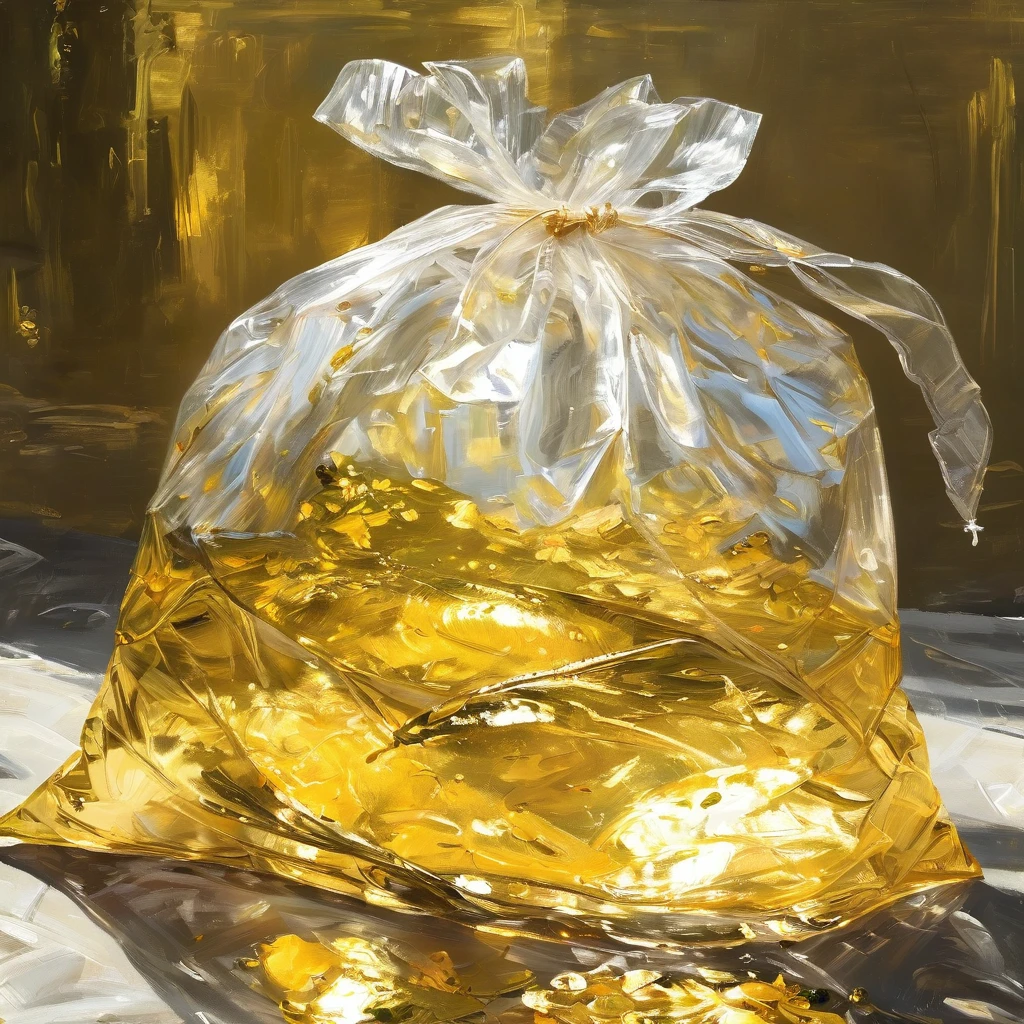 (masterpiece, best quality:1.2), 1 transparent plastic bag
Gold鱼
Oil Painting
Light and Shadow
