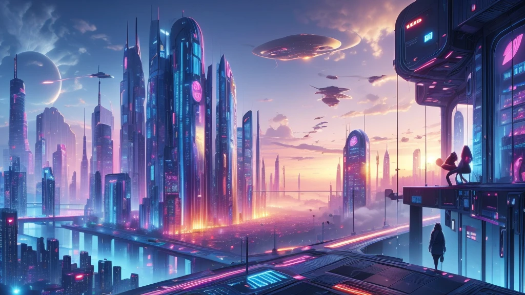 image taken from behind the shoulder of a GIRL with her back turned and DRESSED IN A HOOD from a balcony of a futuristic building with, She is looking at an aerial view of an ultra-futuristic North American megalopolis, view of the entire city with many metal buildings and houses in dark colors from dark blue to black, a cidade tem tons de cinza metal, has smoky metal structures , industrial environment with smoke and fog around, carros escuros nas ruas, desert megalopolis, trilhos e trens modernos de de metal passando estre as ruas da cidade, tall futuristic metal buildings, many ultra modern buildings around, , as realistic as possible, As detailed as possible, Science fiction