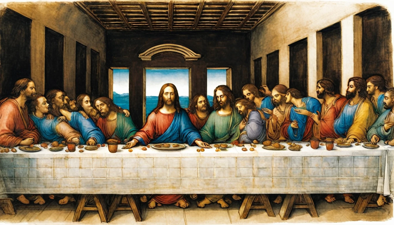 sketch of the last supper by leonardo da vinci