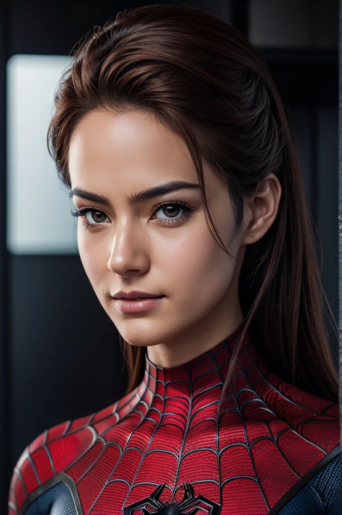Spiderman photo, without masks, in anime style, Beautiful, detailed face, looks at the camera, portrait, 8k contract, high quality
