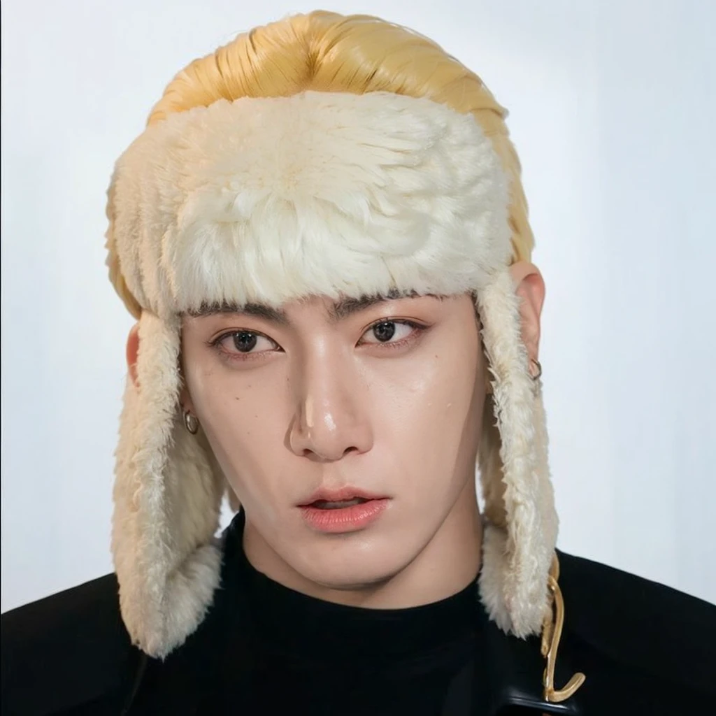 blurred image of a man in a leather jacket and earrings, Jungkook, cai xukun, Jinyoung Canela, hyung tae, portrait of kpop idol, Album art, TaeJune Kim, ten lee, solo photoshoot, korean artist, 由杨J, official photo, inspired by jeonseok lee, young wan angel, high-quality portrait, official fanart